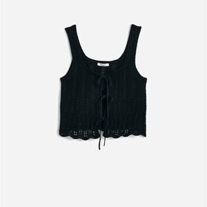 Madewell Pointelle-Stitch Tie-Front Sweater Tank